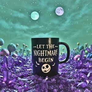 16oz Black Mug Nightmare Before Christmas Jack Skellington Inset Lettering